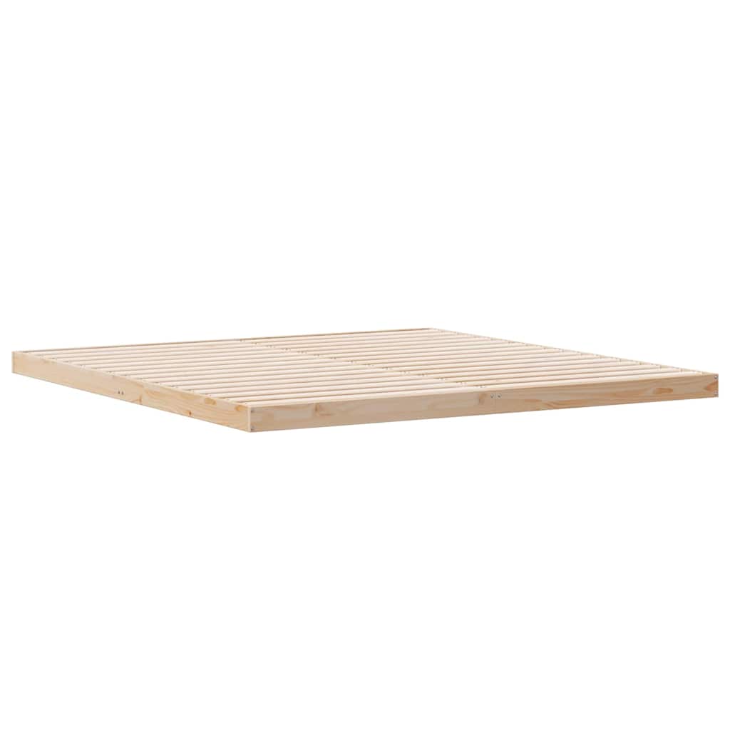 Gulvbedramme Naturlig 213,5 x 204 x 9 cm Massiv furu