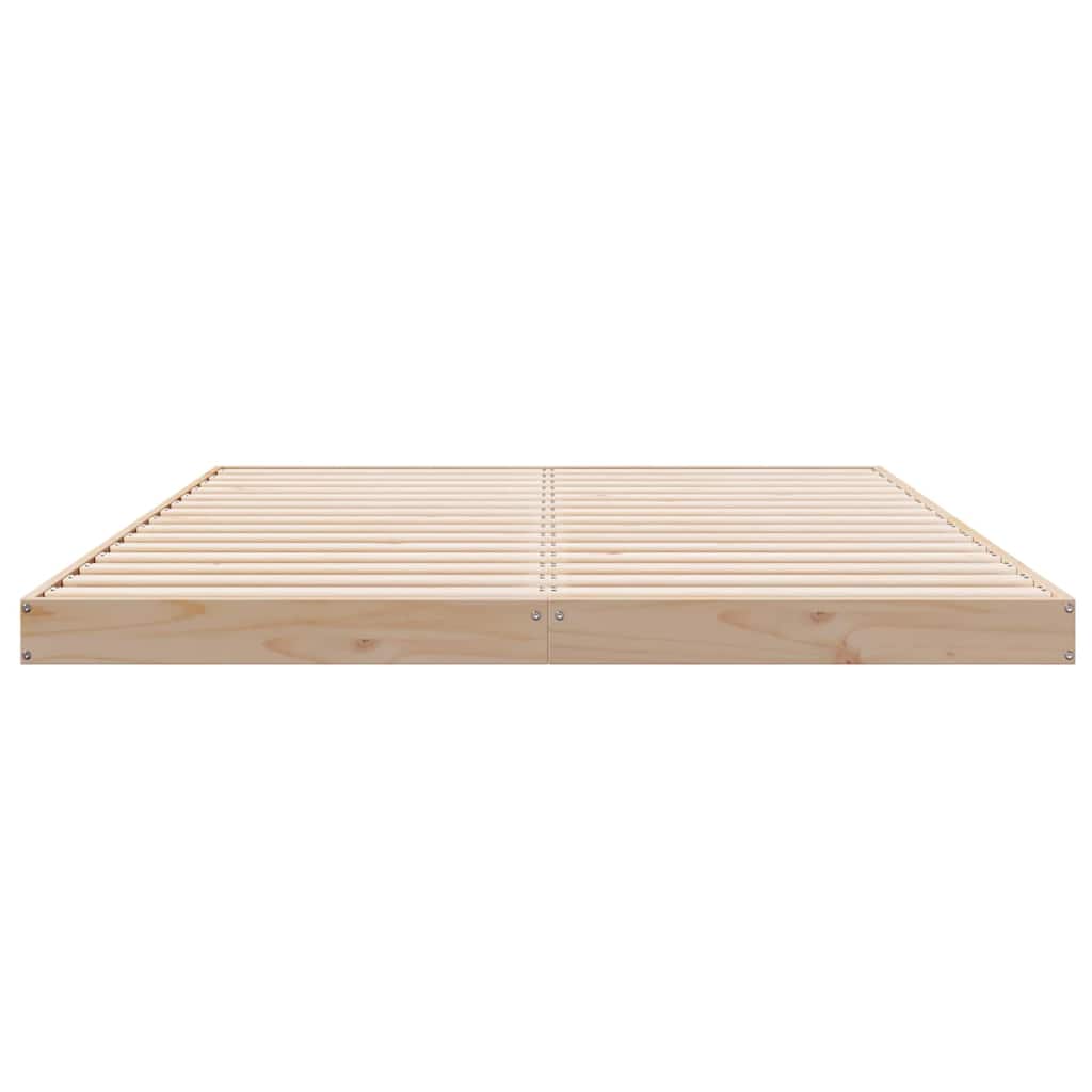 Gulvbedramme Naturlig 140 x 220 cm Massiv furu