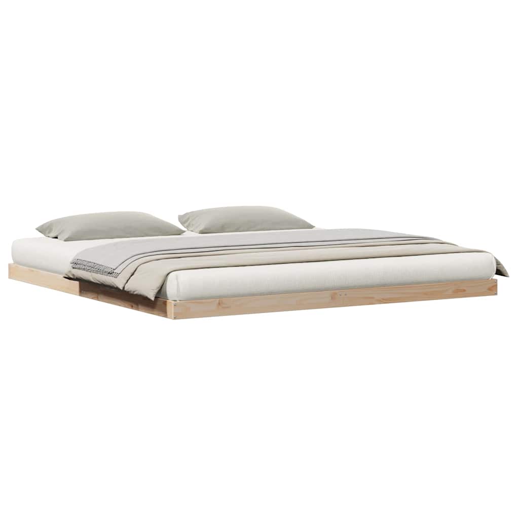 Gulvbedramme Naturlig 200 x 220 cm Massiv furu