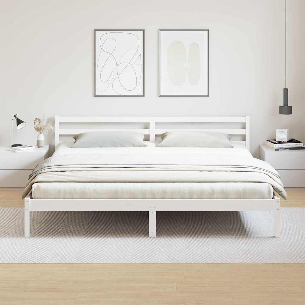 Sengestamme Hvit 225,5 x 185,5 x 69,5 cm Massiv furu