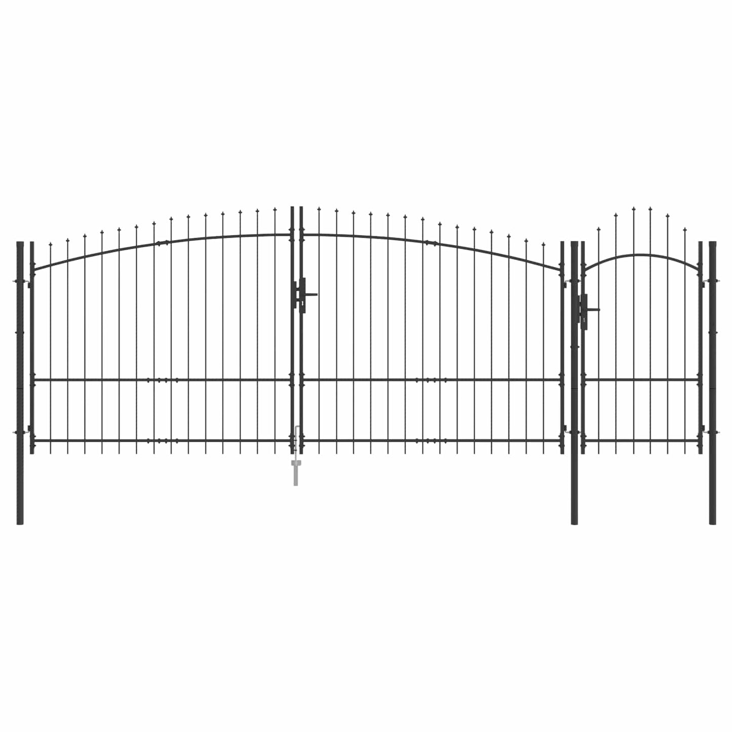 Hageport med lås Woerden Grå 100 x 400 cm Stål