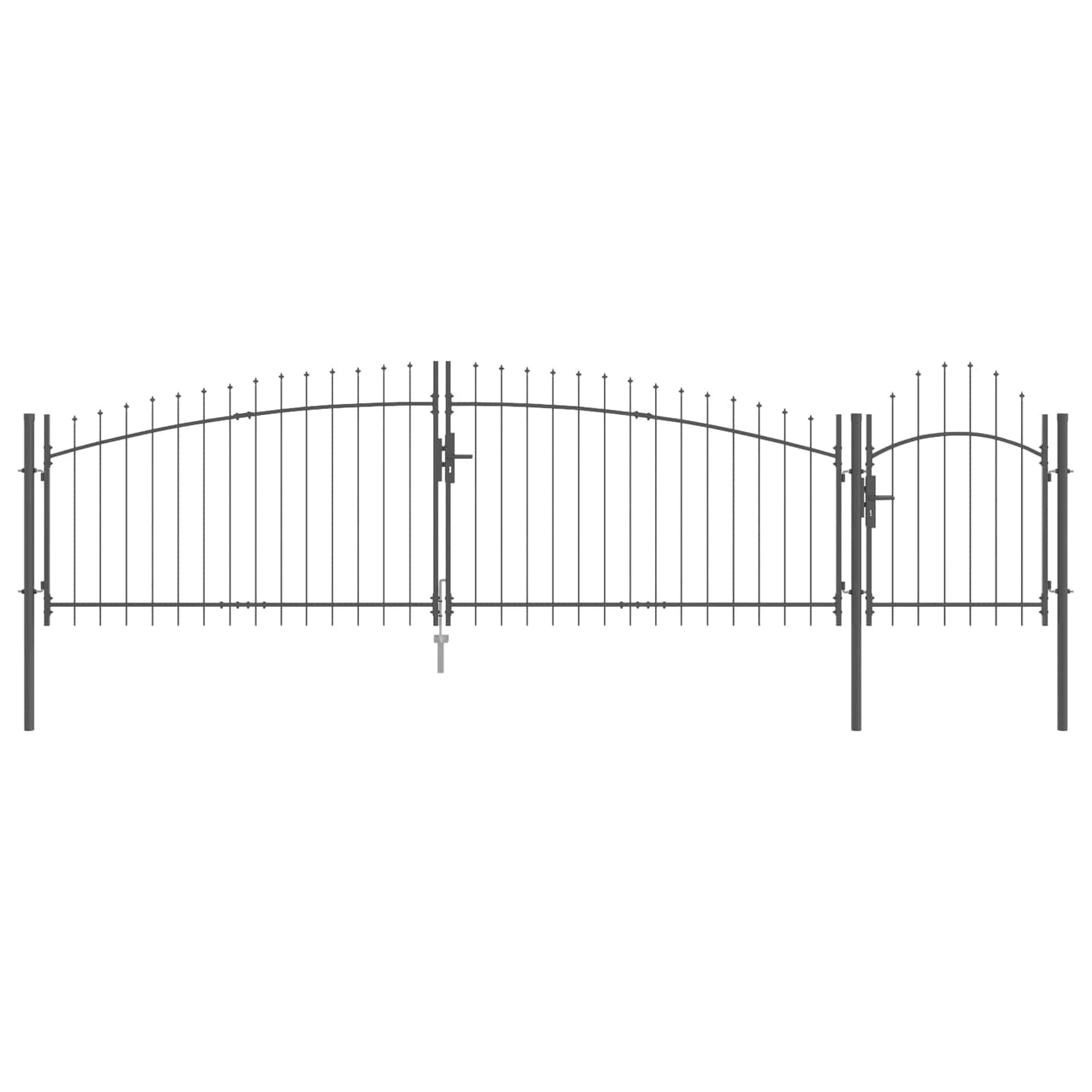 Hageport med lås Woerden Grå 125 x 500 cm Stål