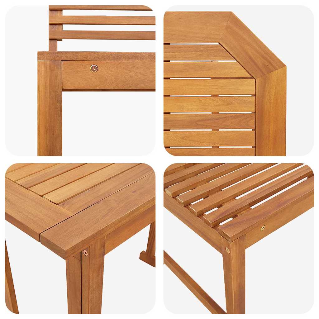 Hage Bistro Sett 3 pcs Brun Solid akasietre