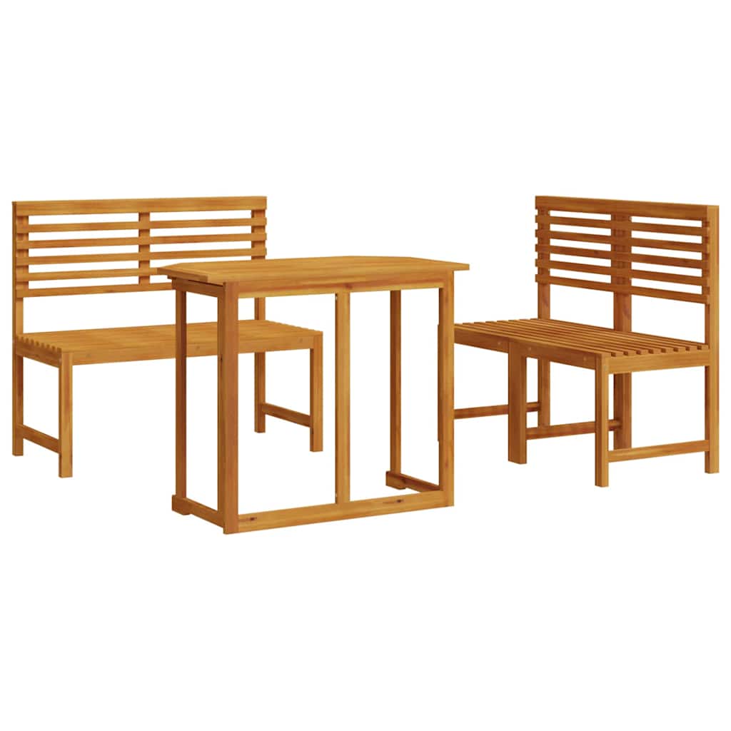 Hage Bistro Sett 3 pcs Brun Solid akasietre