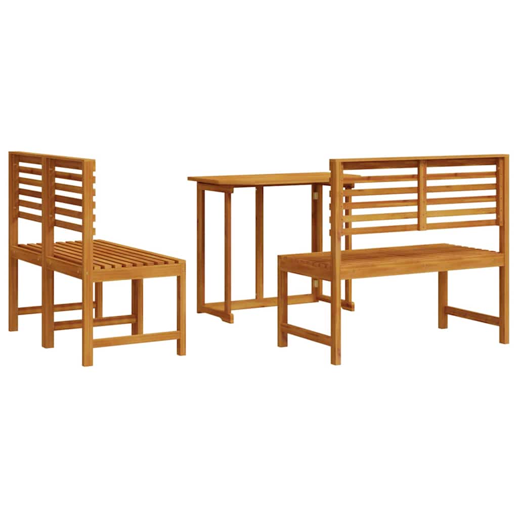 Hage Bistro Sett 3 pcs Brun Solid akasietre