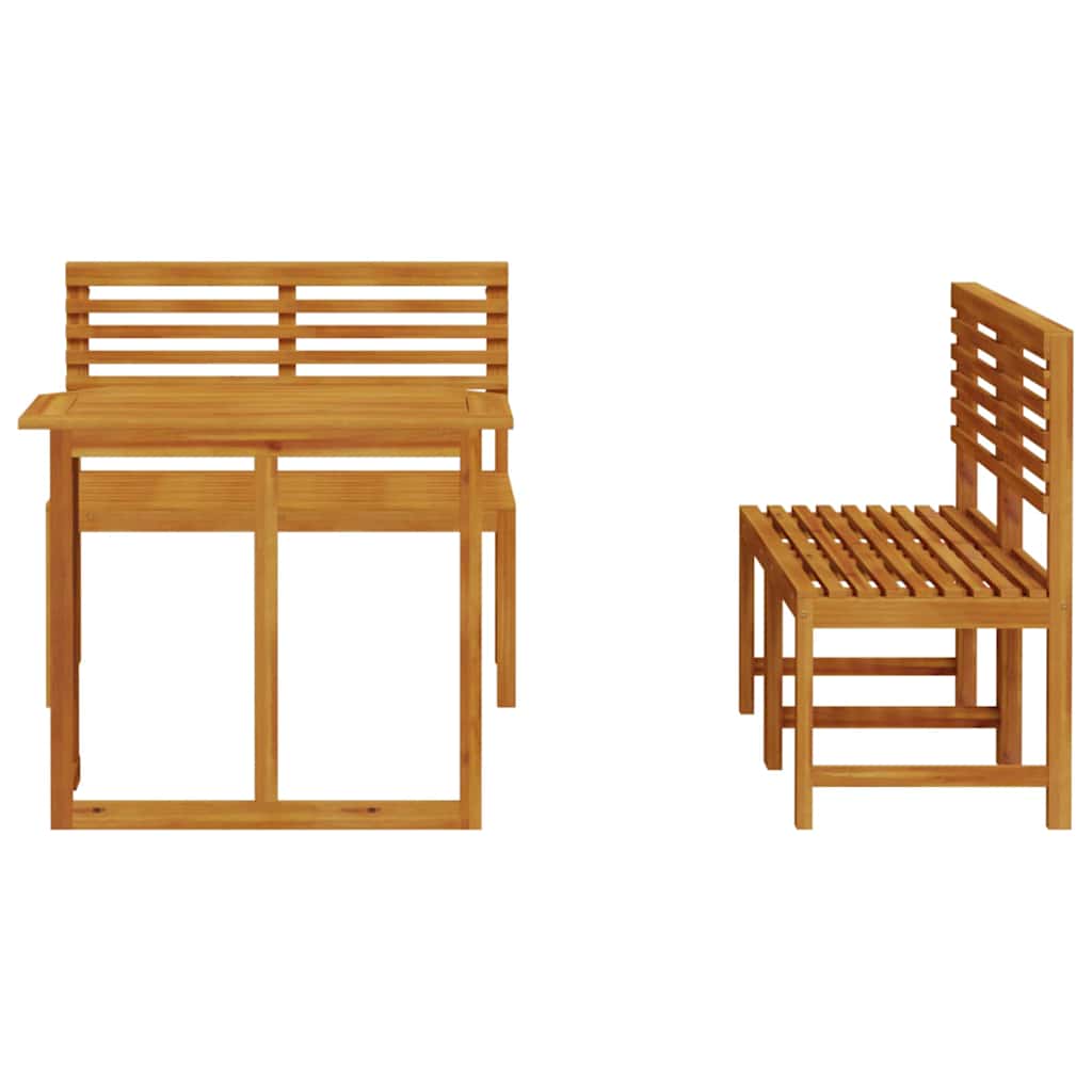 Hage Bistro Sett 3 pcs Brun Solid akasietre