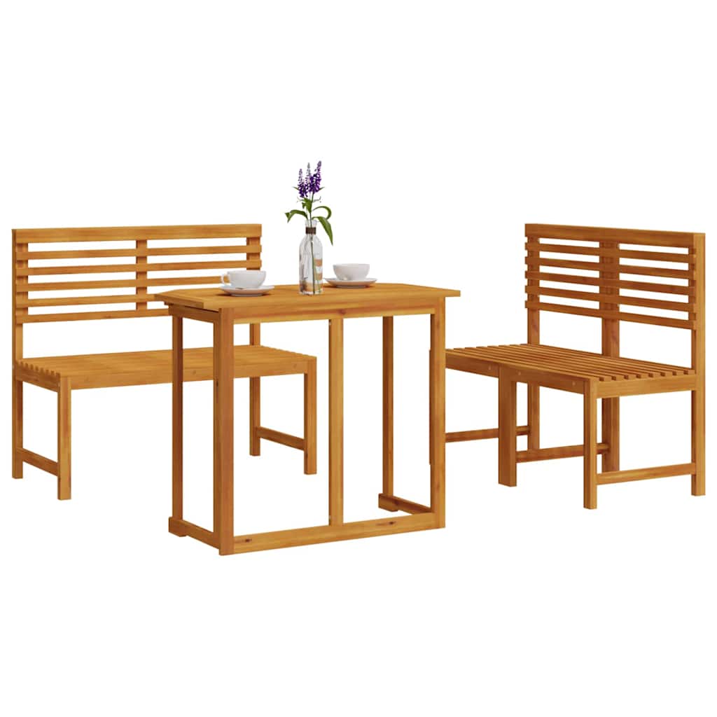 Hage Bistro Sett 3 pcs Brun Solid akasietre