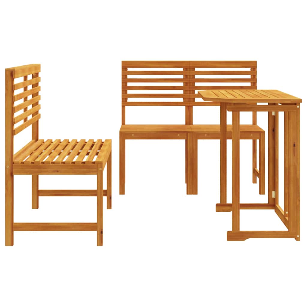 Hage Bistro Sett 3 pcs Brun Solid akasietre