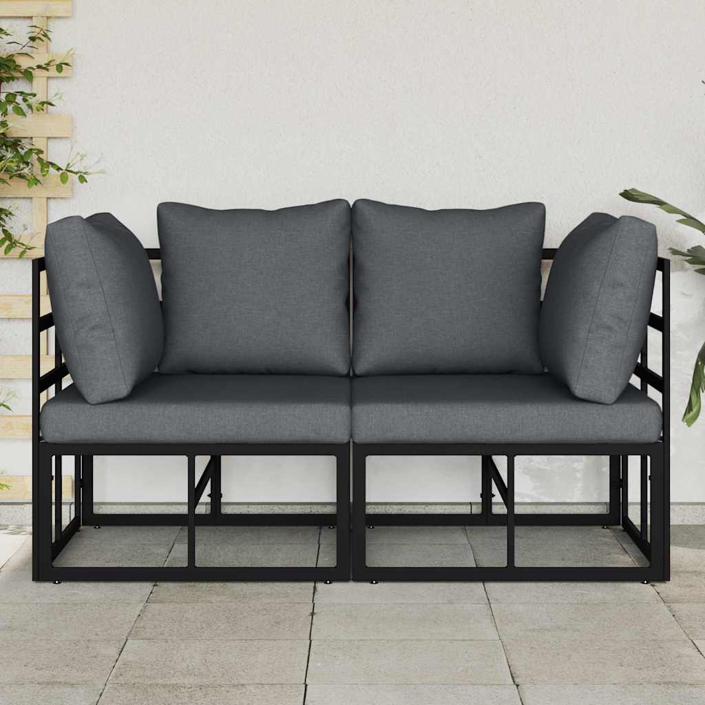 Utendørs Møbler 2 Stk Svart og Anthracite 71,5 x 71,5 x 71 cm