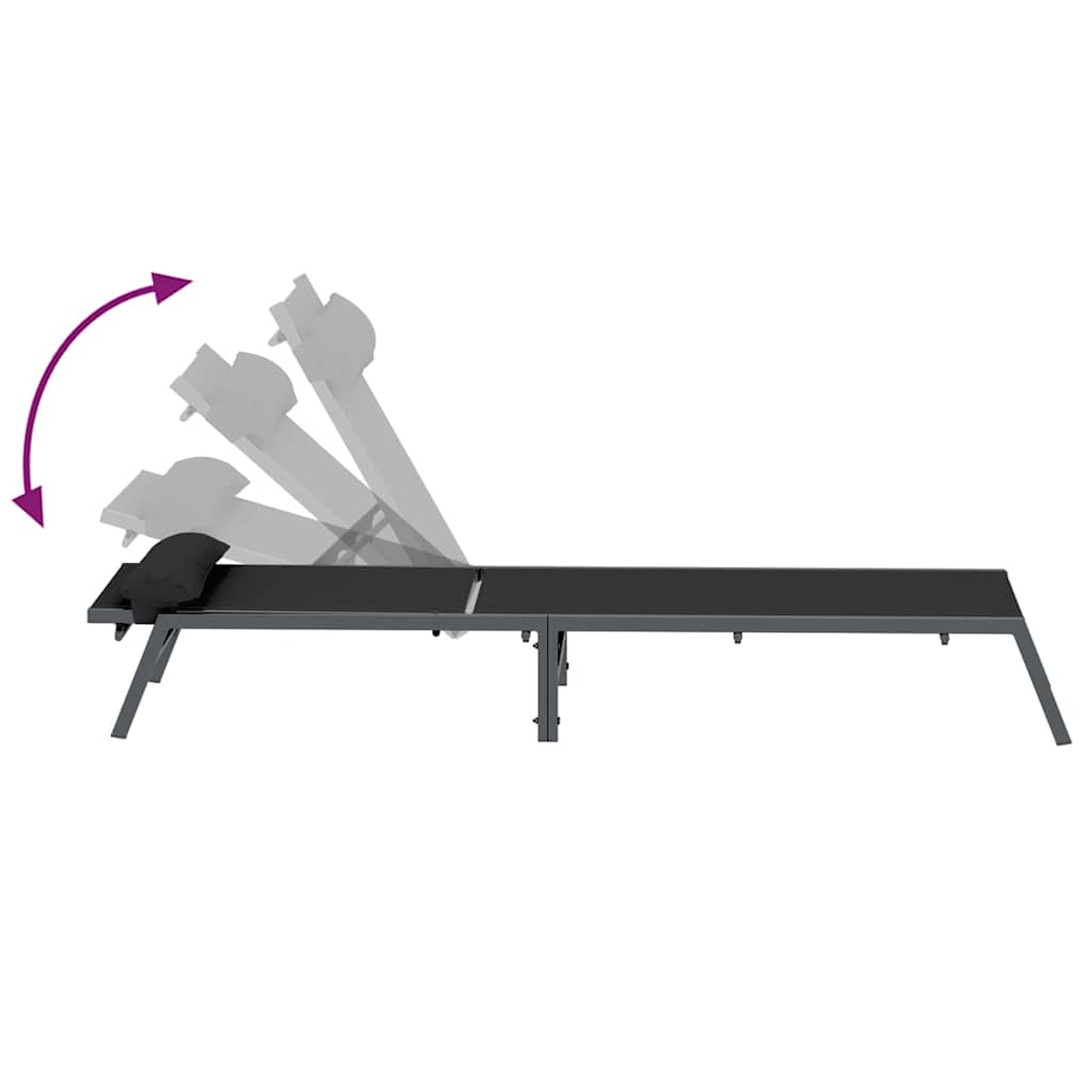 Solstoler 2-person 3 pcs Svart og Anthracite Stål