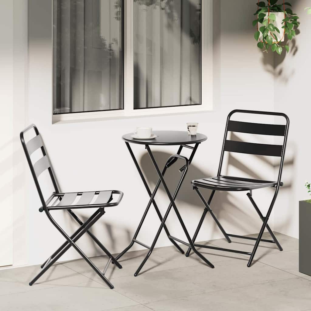 Hage Bistro Sett 3 pcs Antrasitt Stål