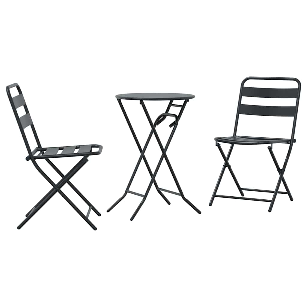 Hage Bistro Sett 3 pcs Antrasitt Stål