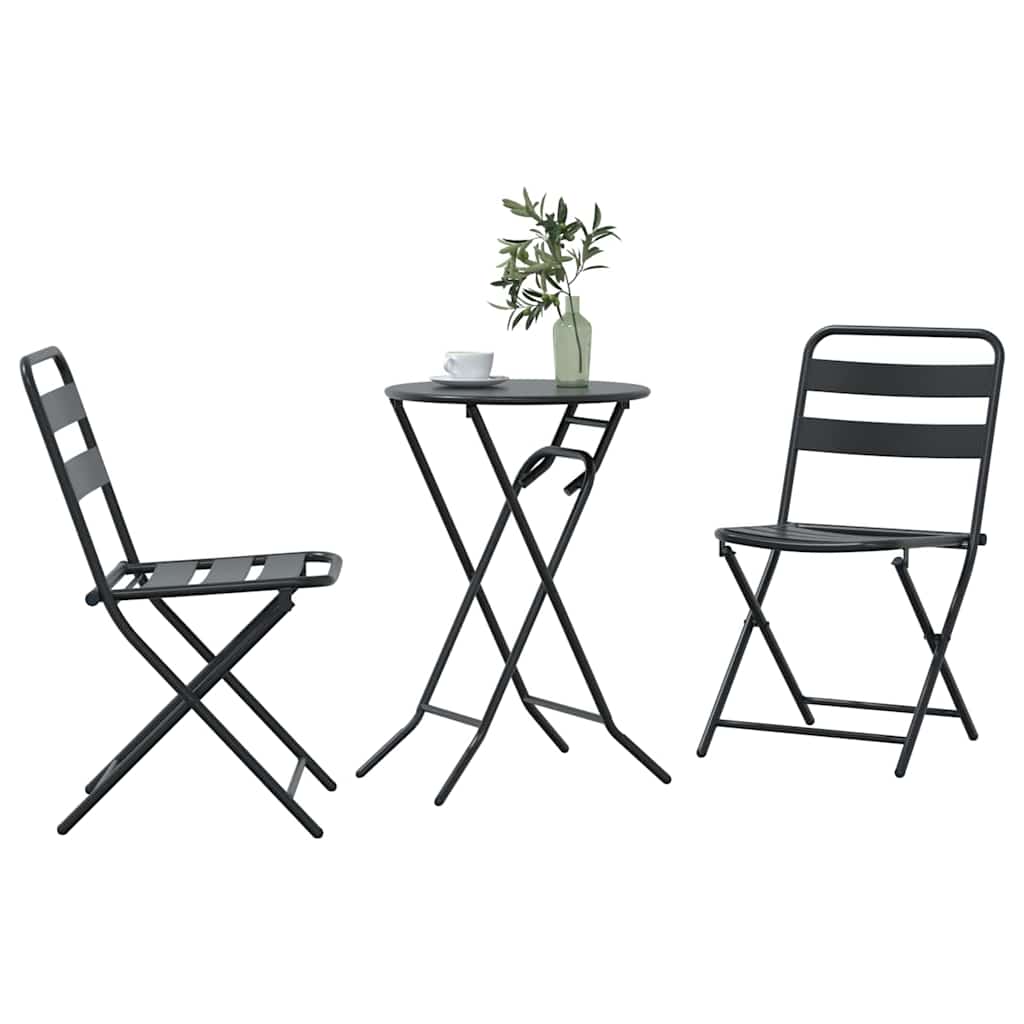 Hage Bistro Sett 3 pcs Antrasitt Stål