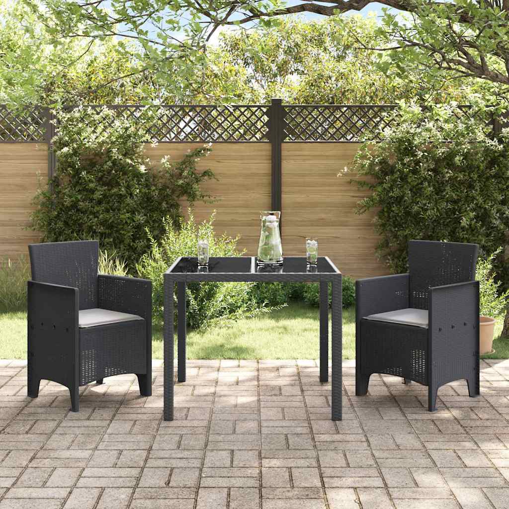 Hage Stol med pute 2 pcs Antrasitt 53 x 49 x 85 cm Polypropen