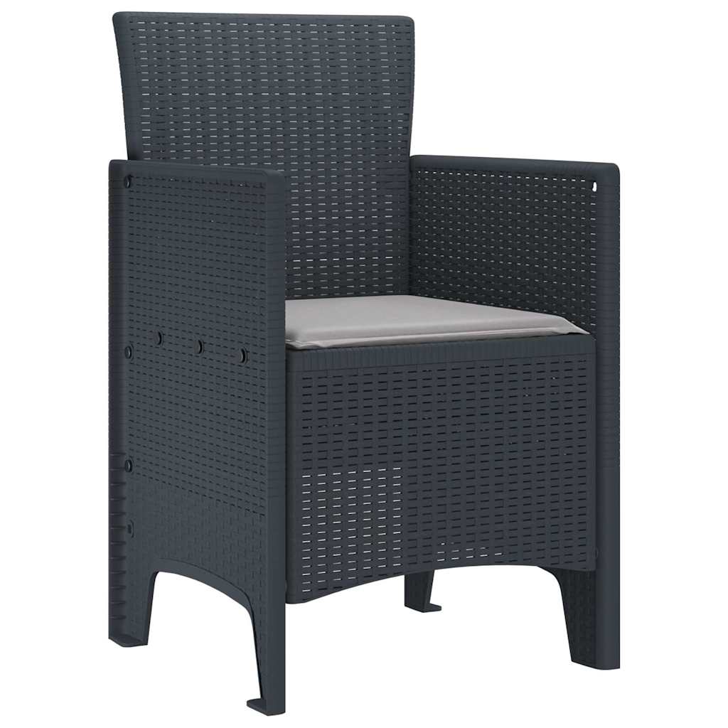 Hage Stol med pute 2 pcs Antrasitt 53 x 49 x 85 cm Polypropen