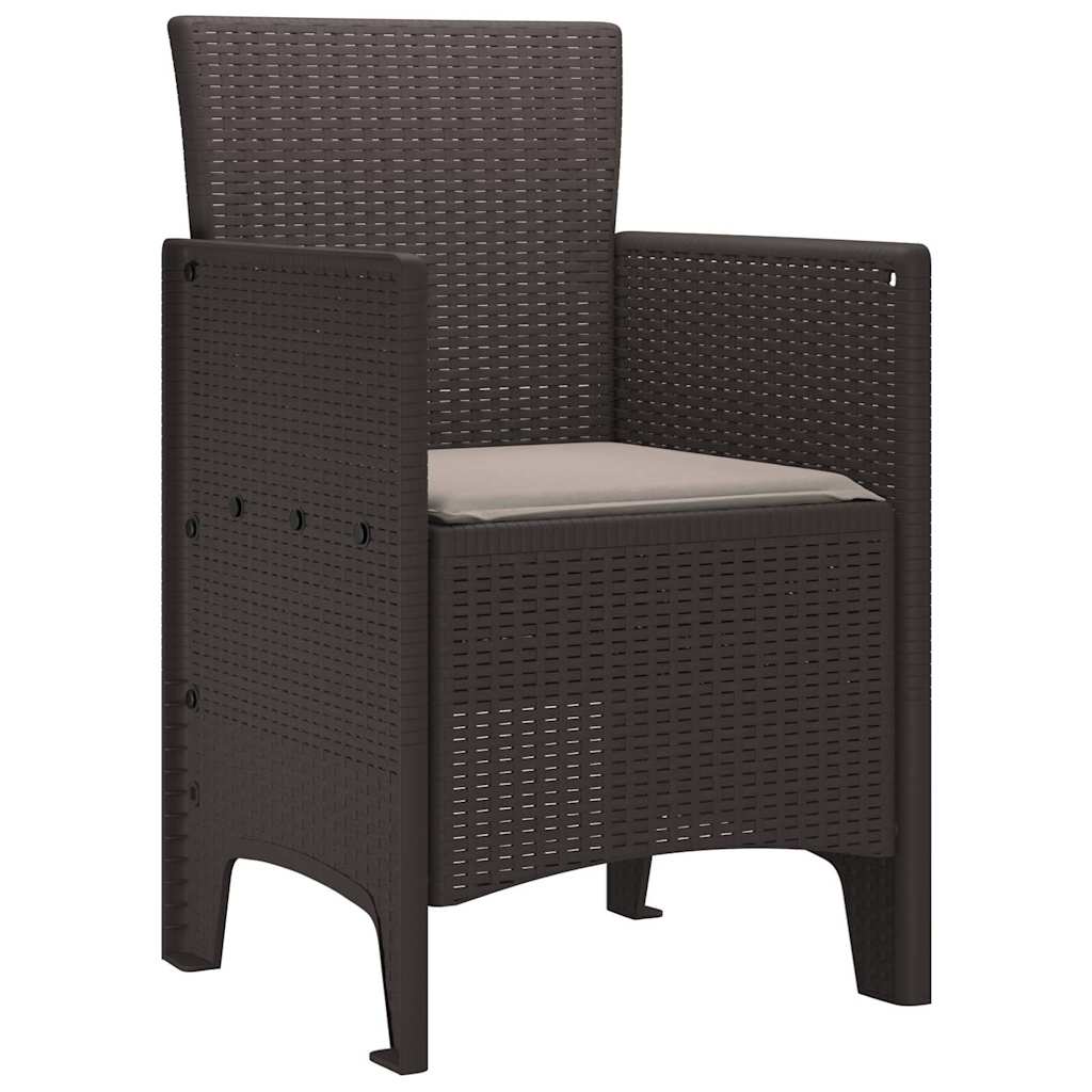 Hage Stol med pute 2 pcs Brun 53 x 49 x 85 cm Polypropen