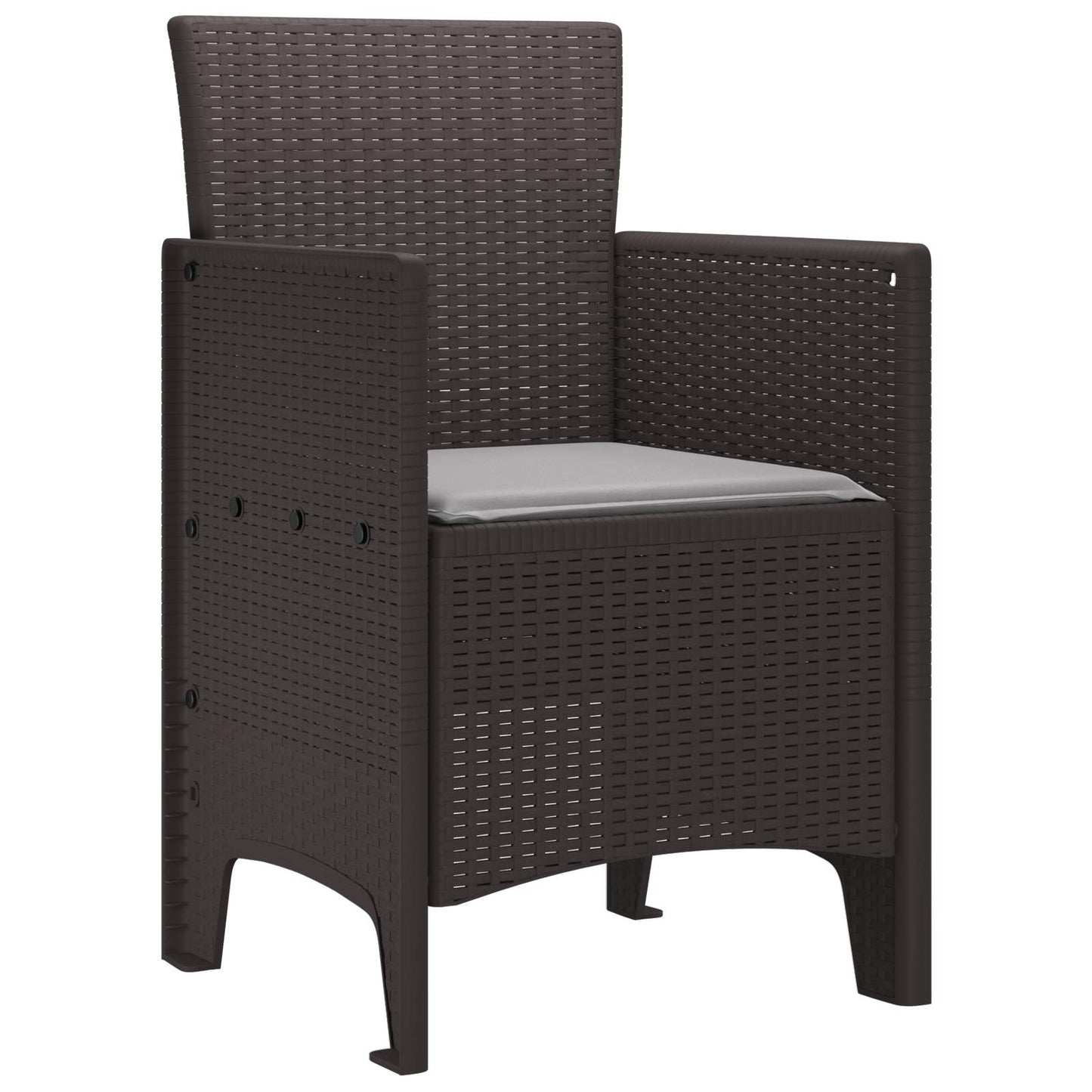Hage Stol med pute 2 pcs Brun 53 x 49 x 85 cm Polypropen vidaXL
