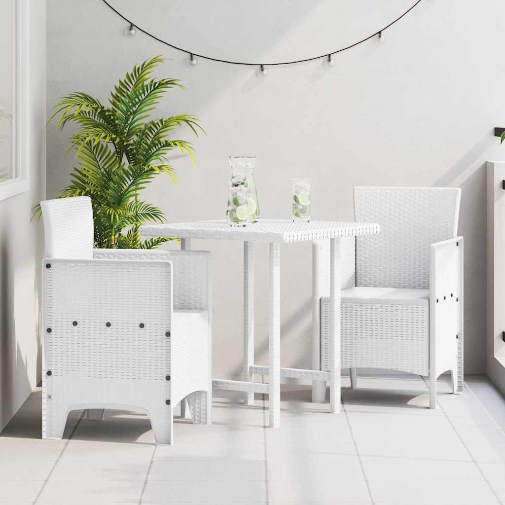 Hage Stol med pute 2 pcs Hvit 53 x 49 x 85 cm Polypropen