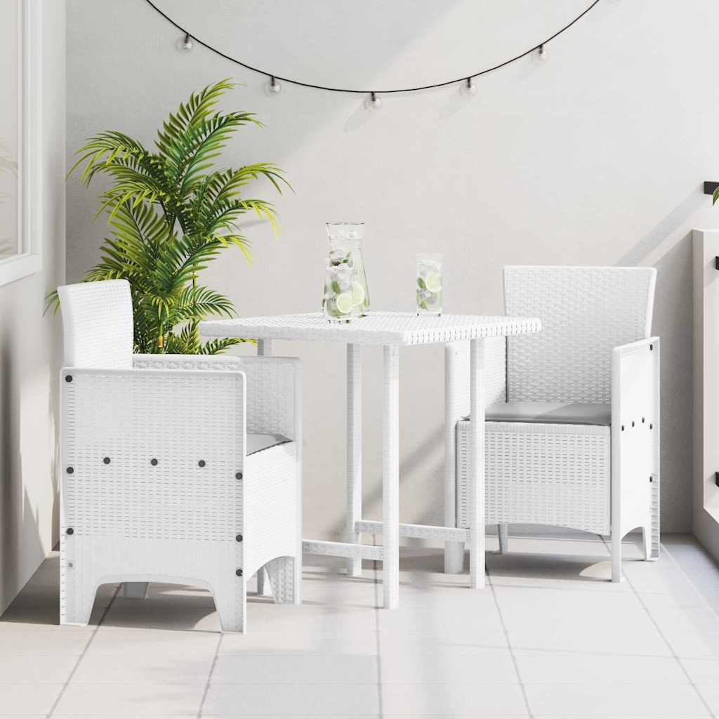 Hage Stol med pute 2 pcs Hvit 53 x 49 x 85 cm Polypropen