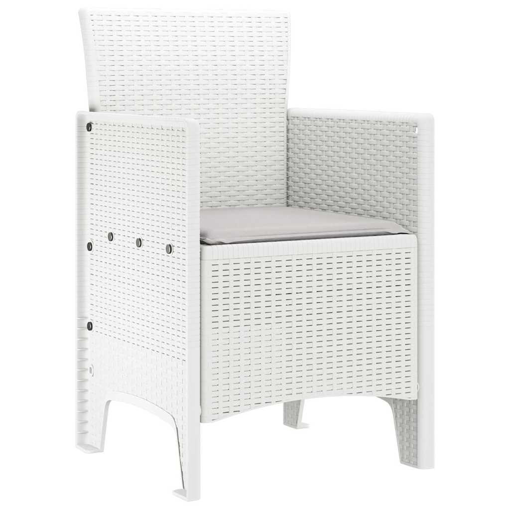 Hage Stol med pute 2 pcs Hvit 53 x 49 x 85 cm Polypropen
