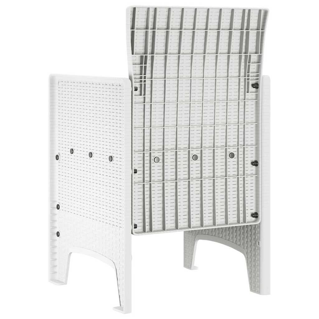 Hage Stol med pute 2 pcs Hvit 53 x 49 x 85 cm Polypropen