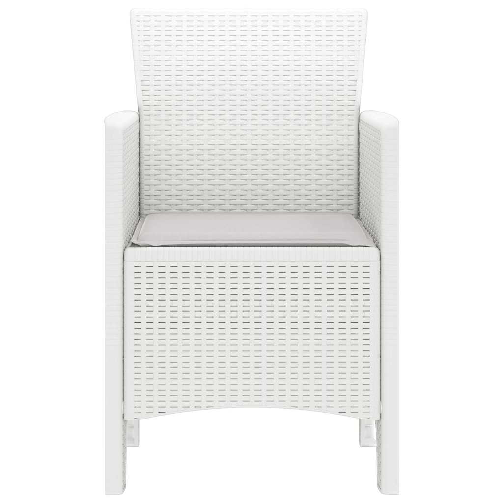 Hage Stol med pute 2 pcs Hvit 53 x 49 x 85 cm Polypropen