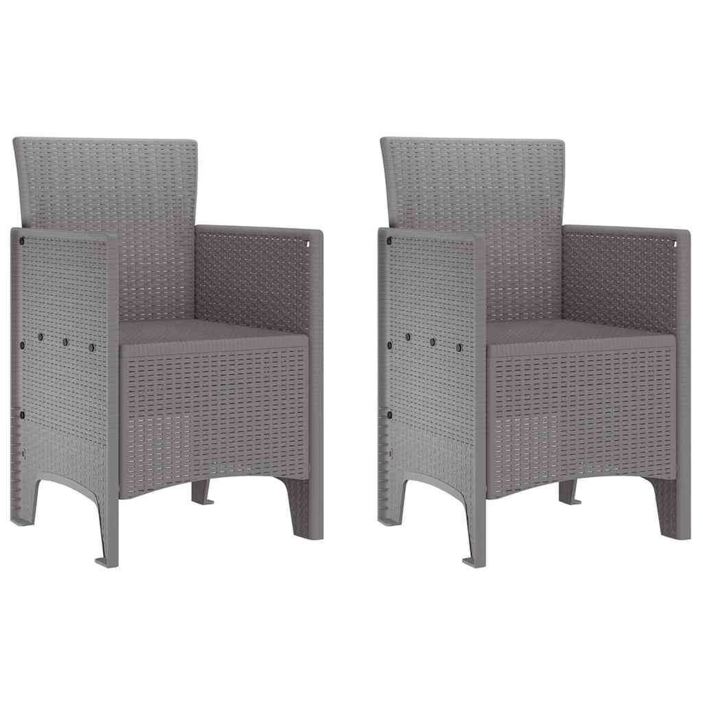 Hage Stol med pute 2 pcs Lysegrå 53 x 49 x 85 cm Polypropen