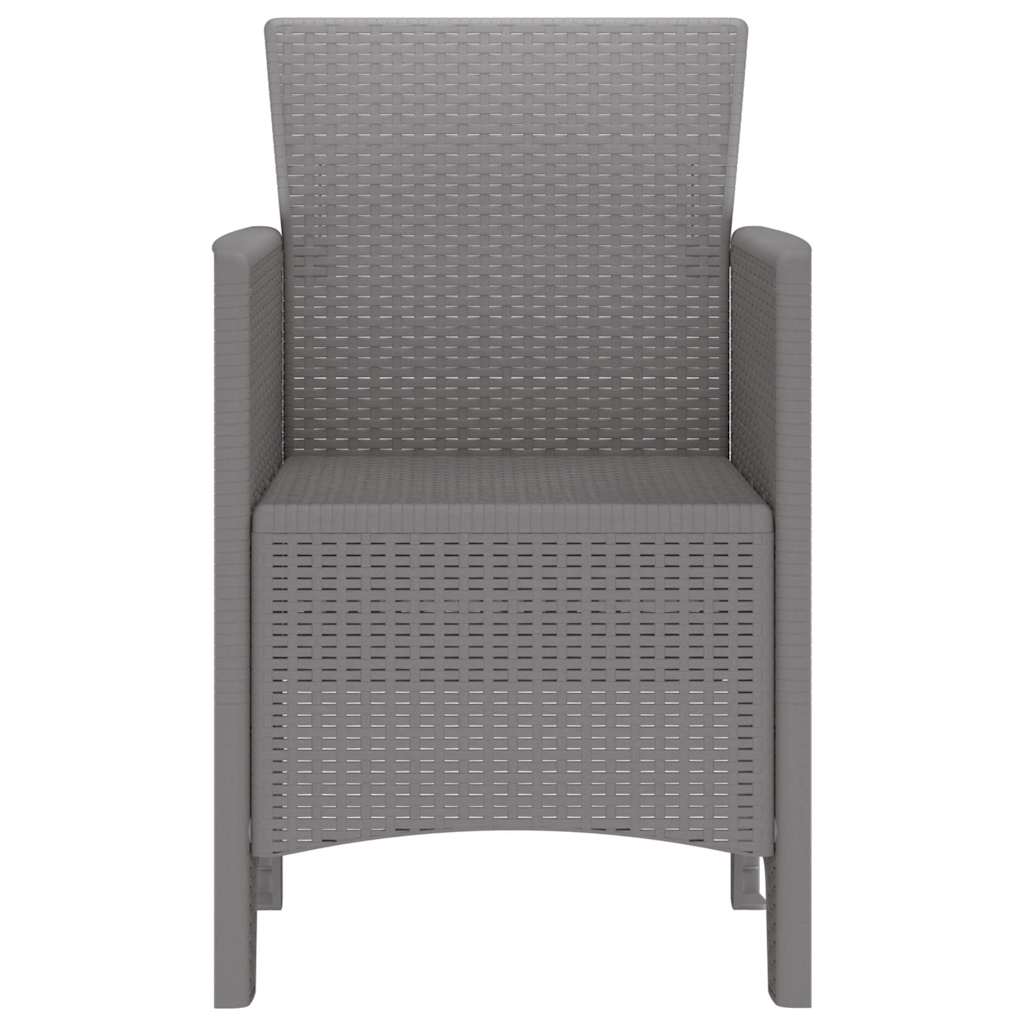 Hage Stol med pute 2 pcs Lysegrå 53 x 49 x 85 cm Polypropen