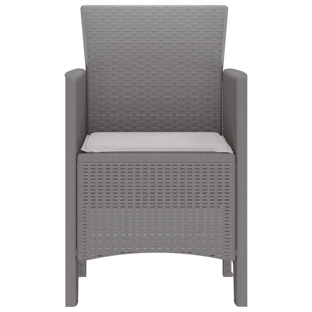 Hage Stol med pute 2 pcs Lysegrå 53 x 49 x 85 cm Polypropen