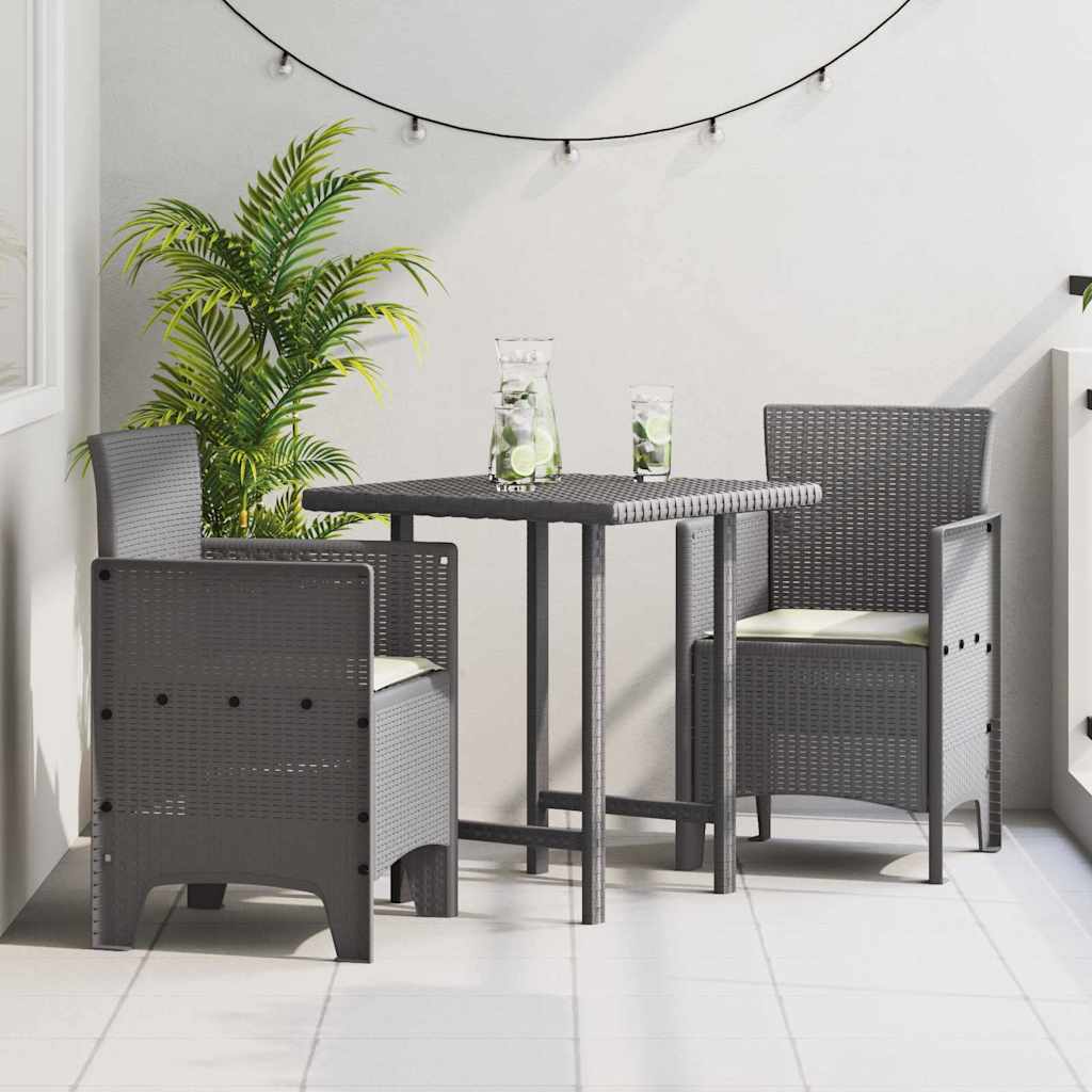 Hage Stol med pute 2 pcs Lysegrå 53 x 49 x 85 cm Polypropen