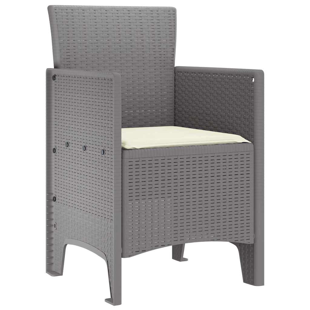 Hage Stol med pute 2 pcs Lysegrå 53 x 49 x 85 cm Polypropen