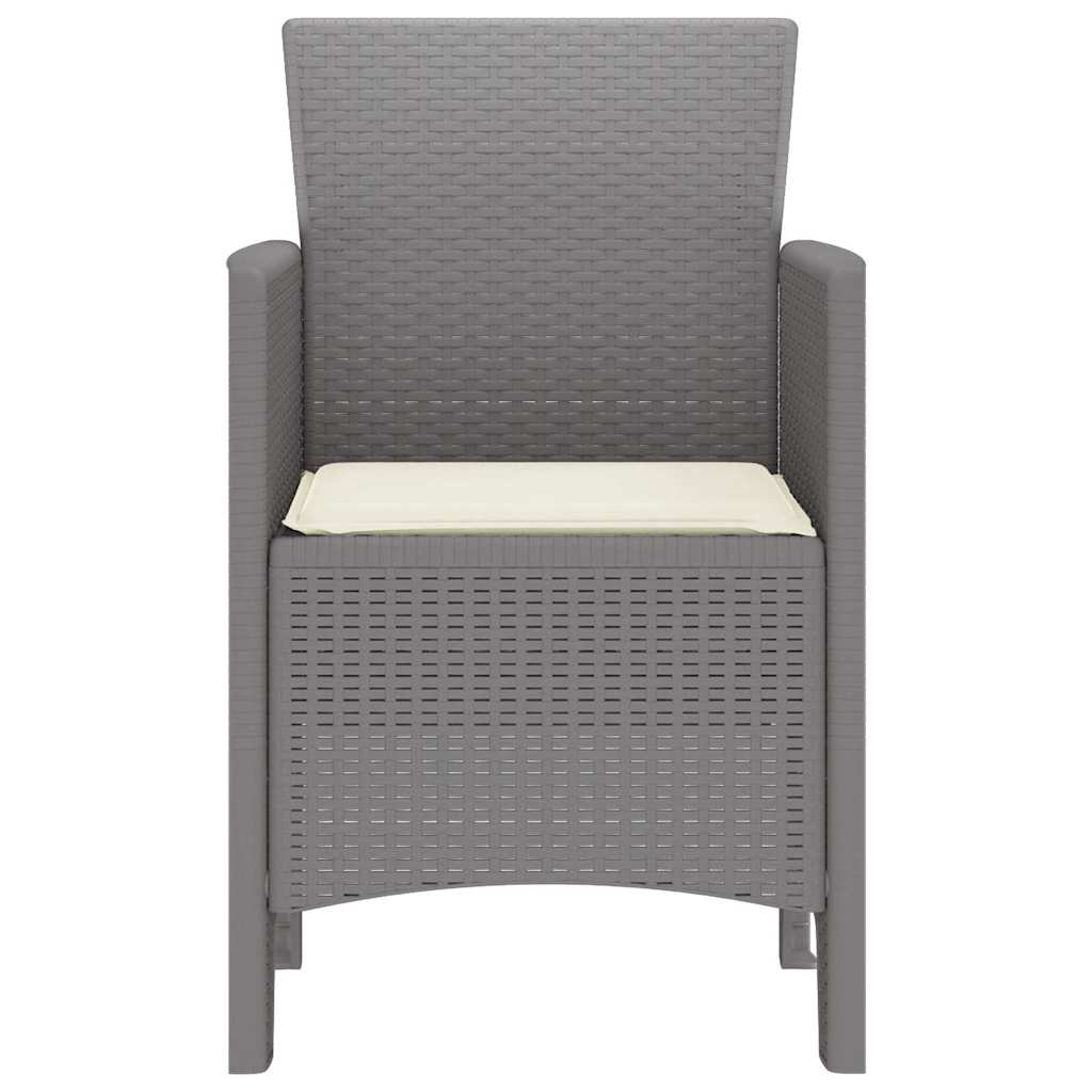 Hage Stol med pute 2 pcs Lysegrå 53 x 49 x 85 cm Polypropen