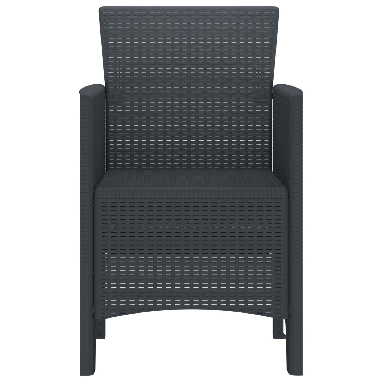 Hage Stol med pute 4 pcs Antrasitt 53 x 49 x 85 cm Polypropen vidaXL