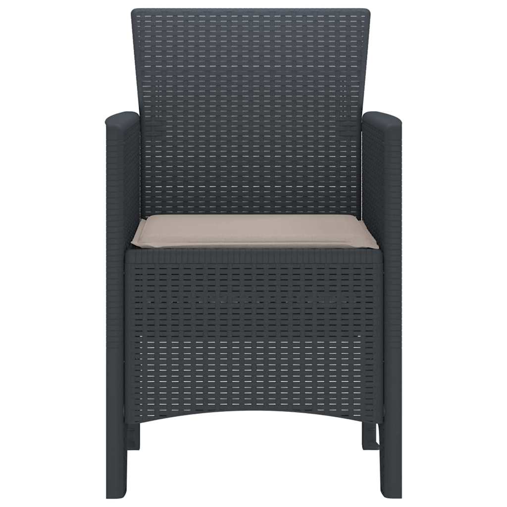 Hage Stol med pute 4 pcs Antrasitt 53 x 49 x 85 cm Polypropen