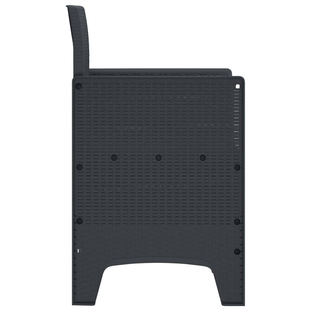 Hage Stol med pute 4 pcs Antrasitt 53 x 49 x 85 cm Polypropen