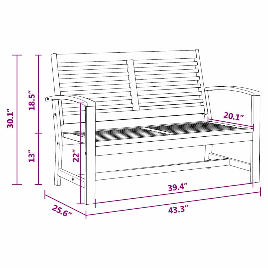 Hagesofa Set 3 pcs Naturlig Massivt Teaktre