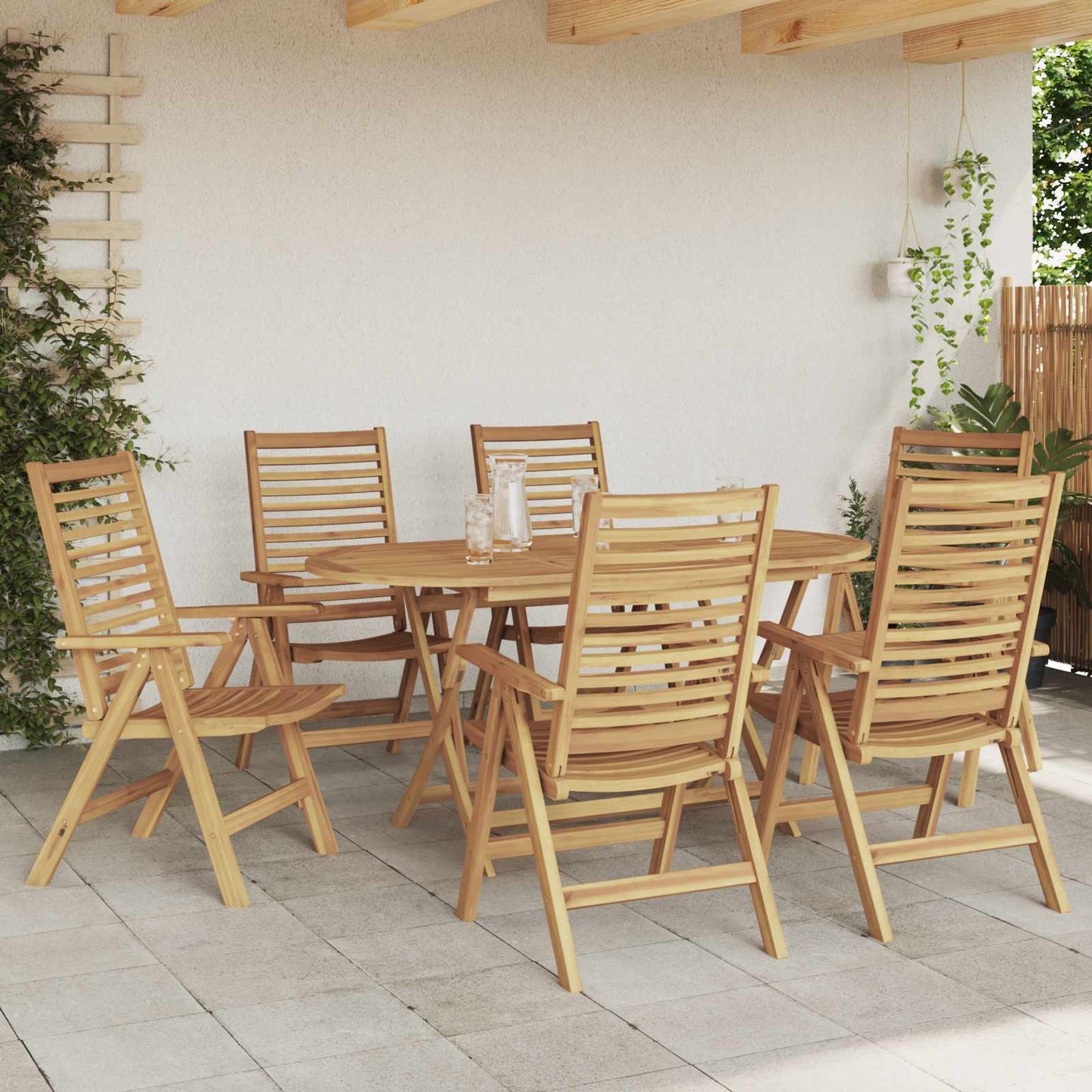 Hage Spisegruppe 7 pcs Brun Massivt Teaktre