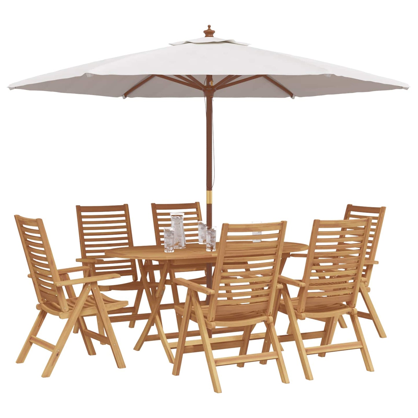 Hage Spisegruppe 7 pcs Brun Massivt Teaktre