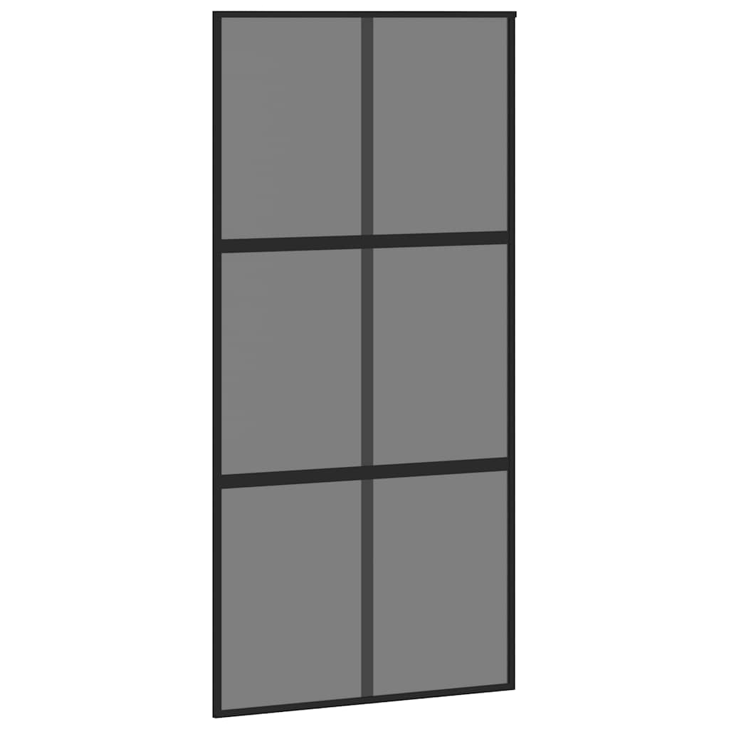 Skyvedør med monteringssett svart 102,5x205 cm herdet glass vidaXL