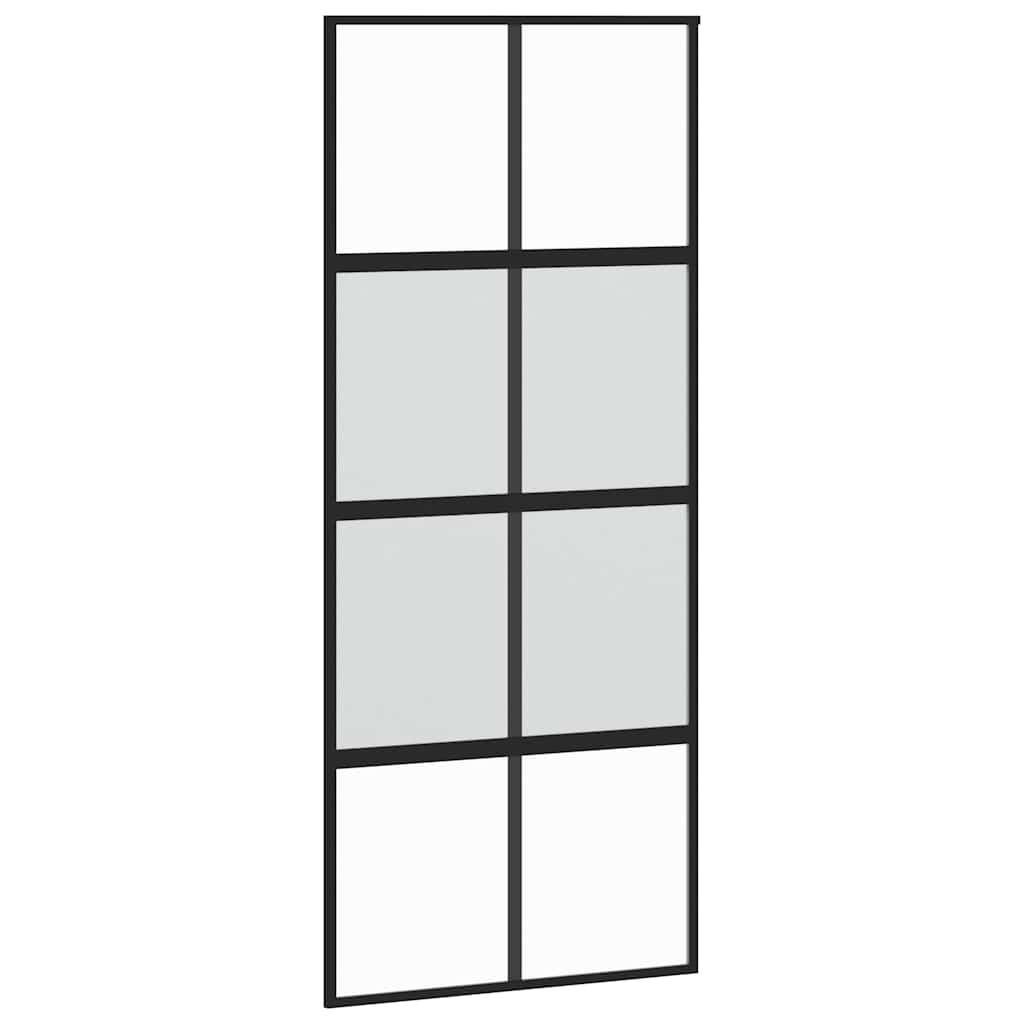 Skyvedør med monteringssett svart 90x205 cm herdet glass vidaXL