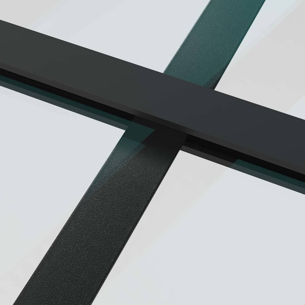 Skyvedør med monteringssett svart 90x205 cm ESG-glass vidaXL