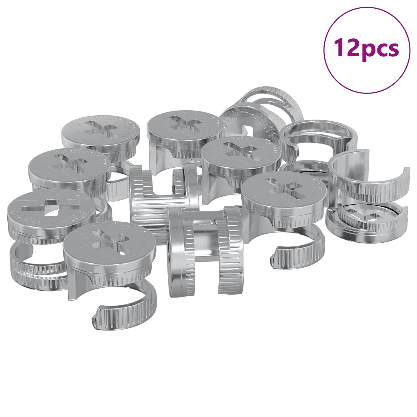 Kamelåsemuttere 12 pcs sølv 12 x 10 mm Metall