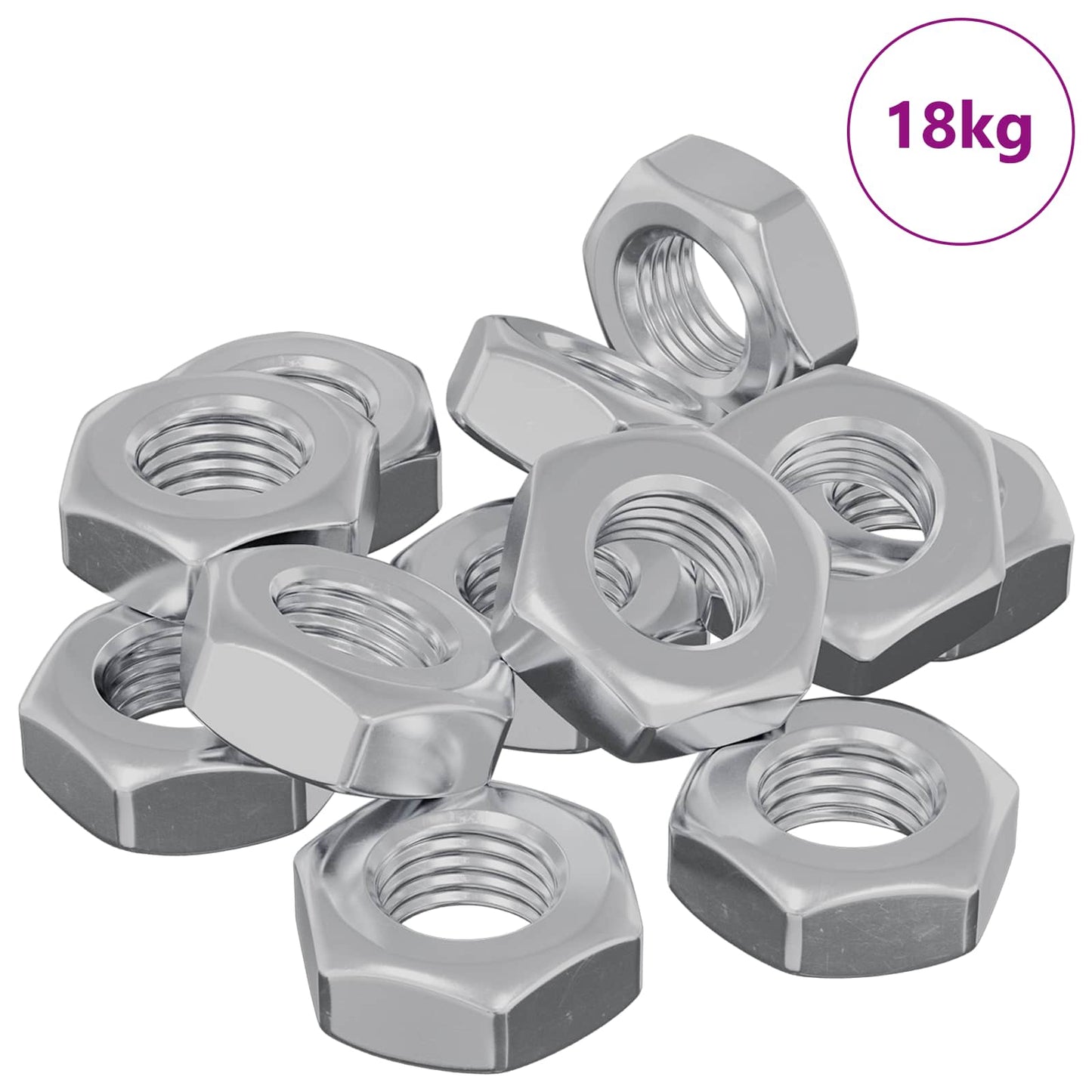 Sekskantmutter 3600 pcs sølv Metall
