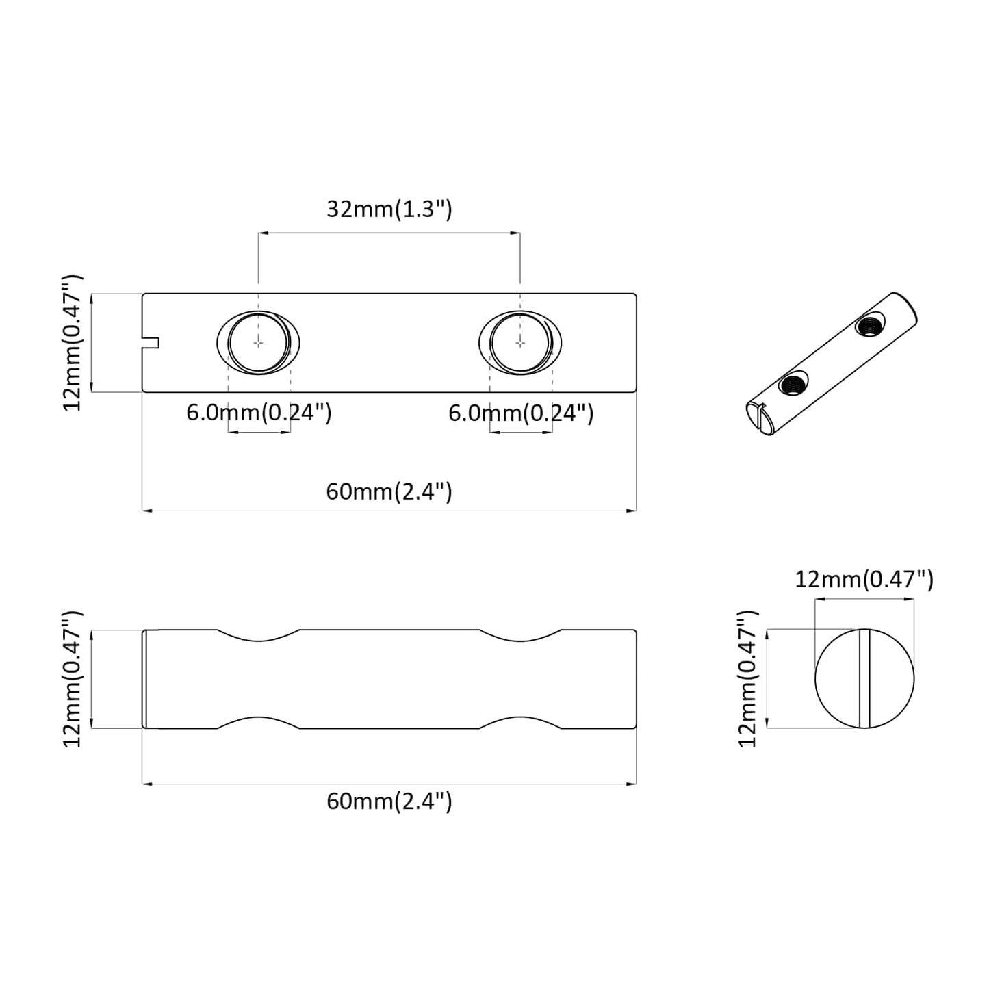 Nøtt 2 pcs Sinkbelagt 60 x 12 mm Jern