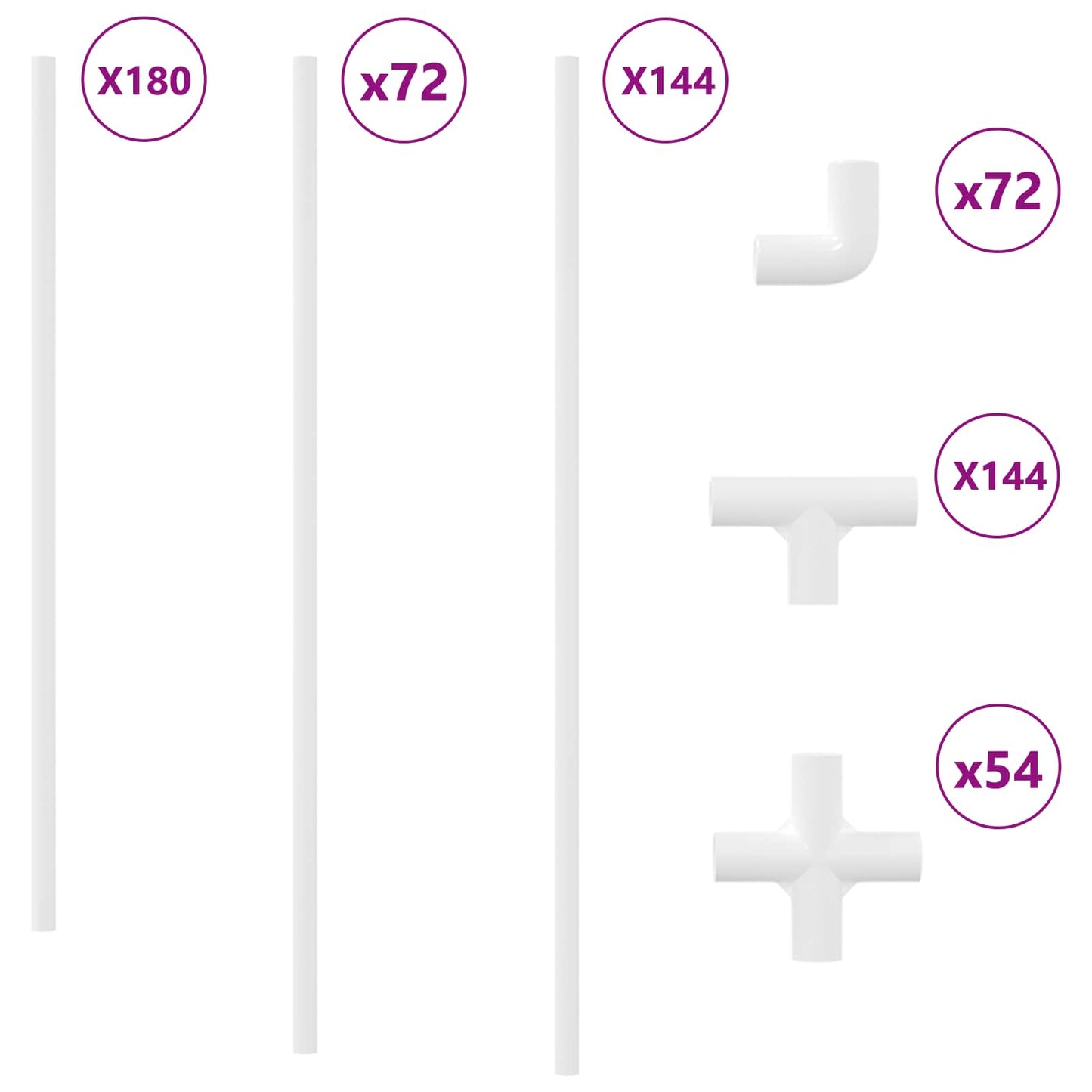 PVC Rør 29 pcs Hvit PP og PE