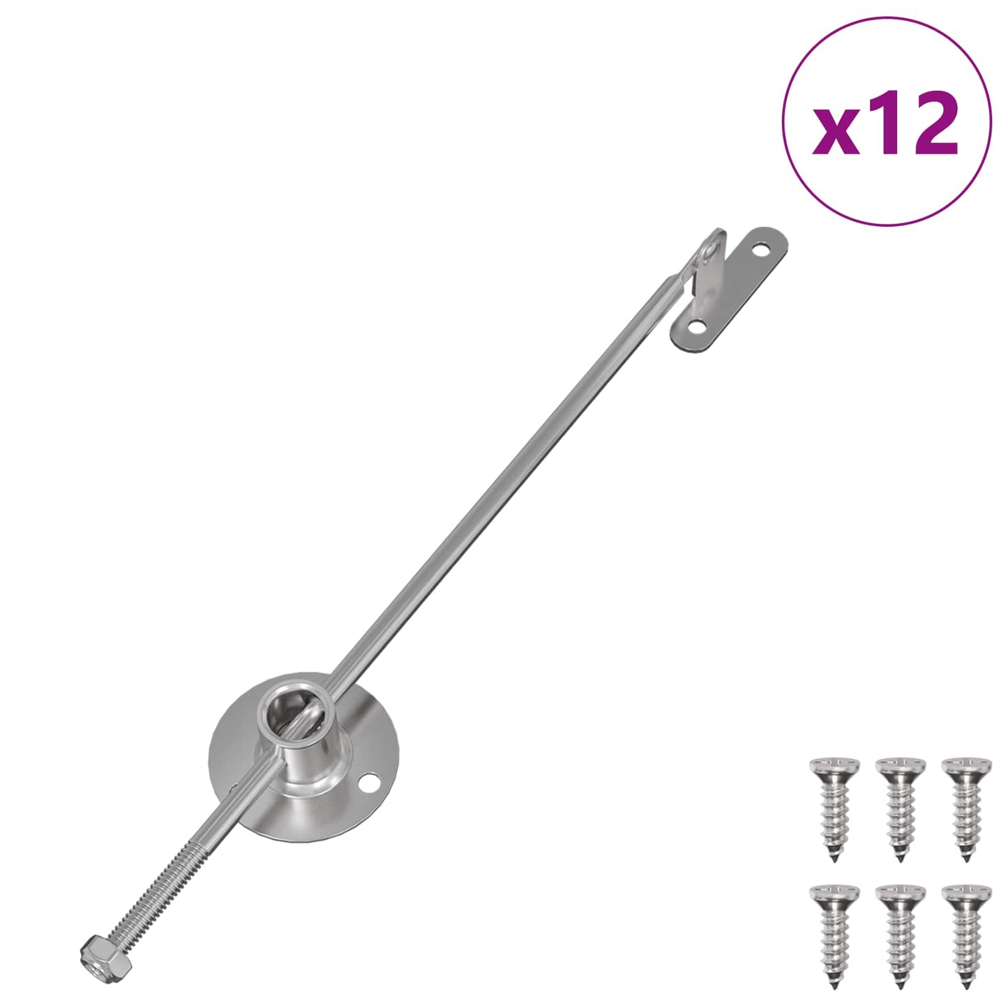 Trekkstang Hengsel 12 pcs sølv 190 mm Metall