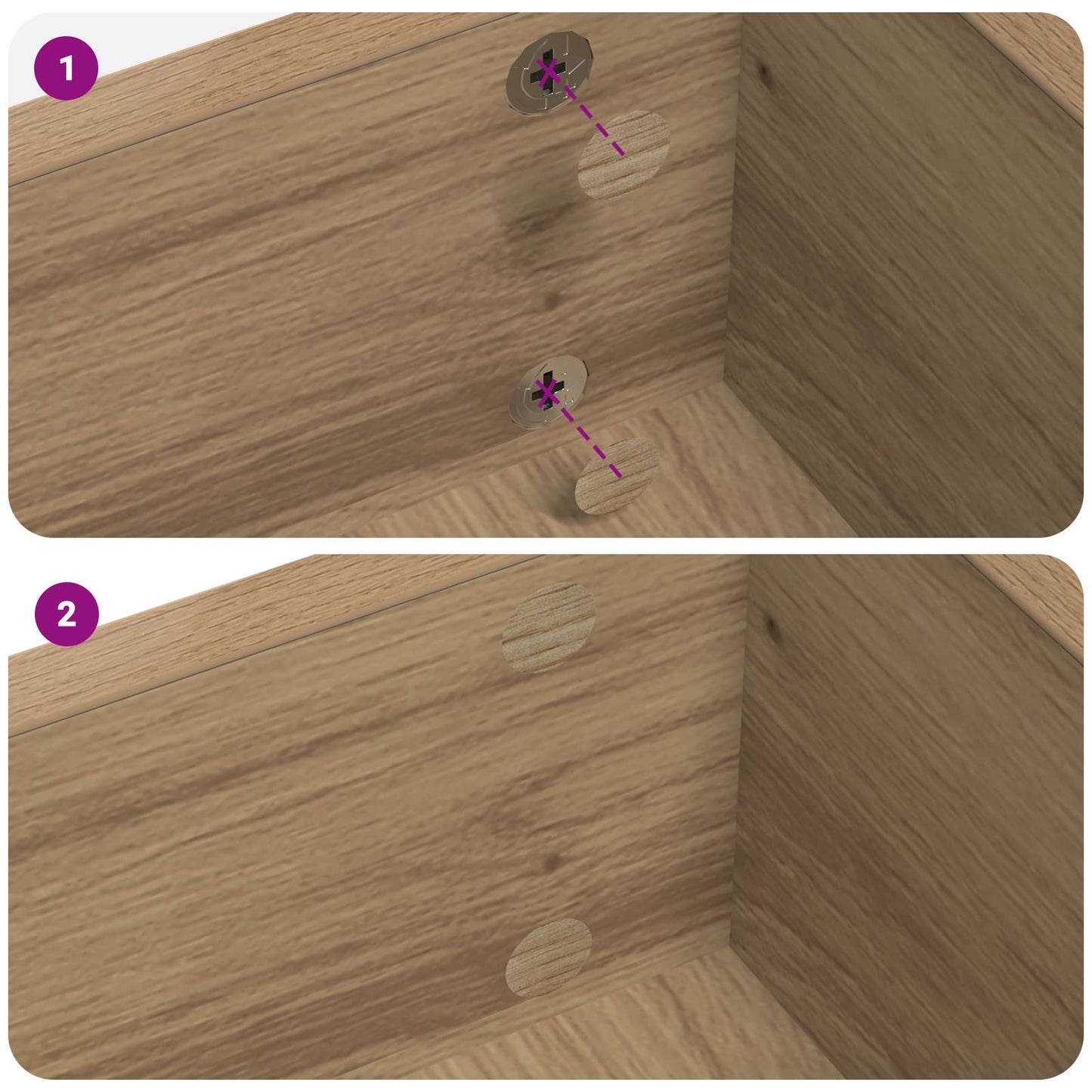Klebende skrue deksel 2 pcs Artisan Eik Ø 20 x 0,5 mm