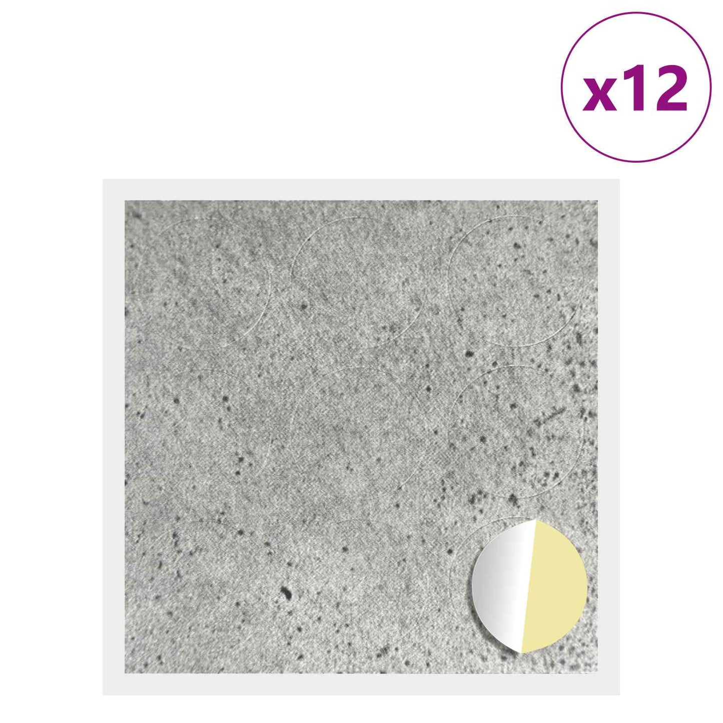Klebende skrue deksel 12 pcs Betonggrå Ø 20 x 0,5 mm