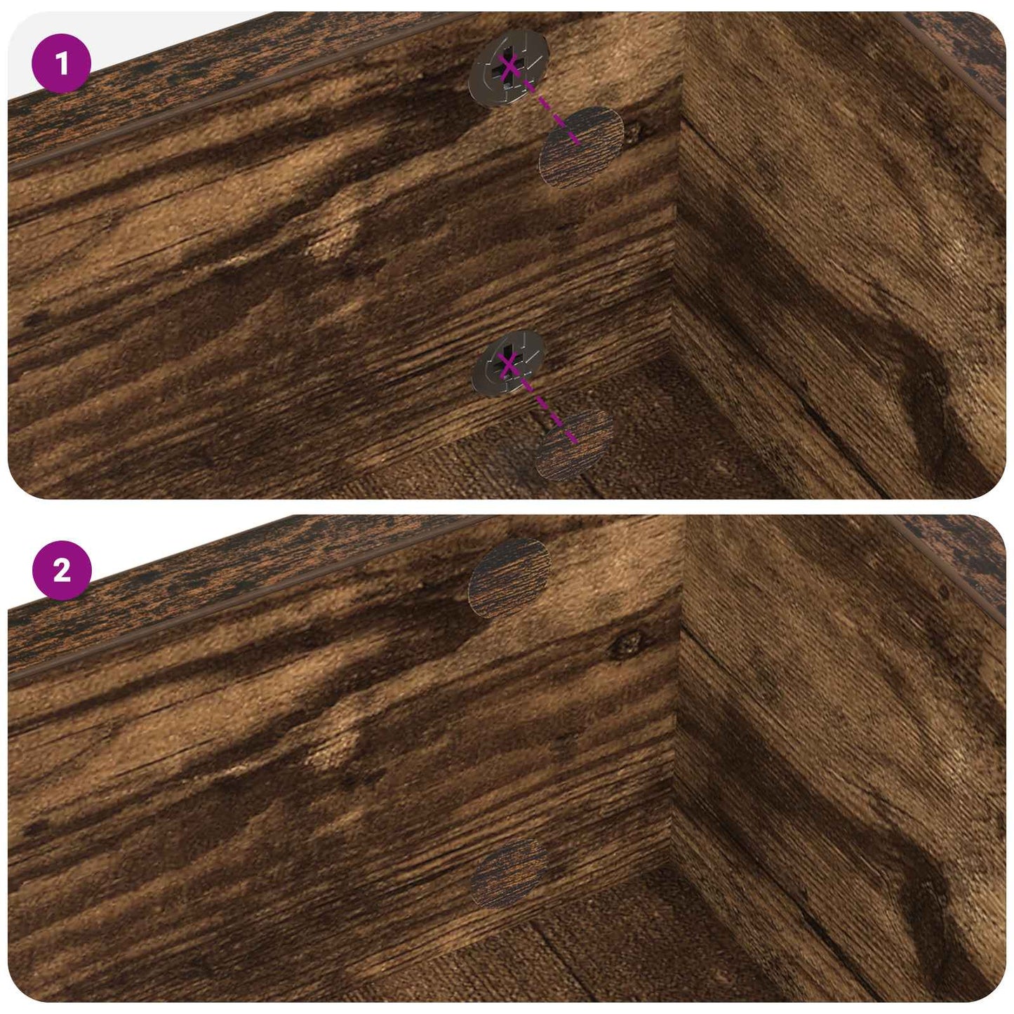 Klebende skrue deksel 2 pcs Røkt eik Ø 20 x 0,5 mm Belagt papir