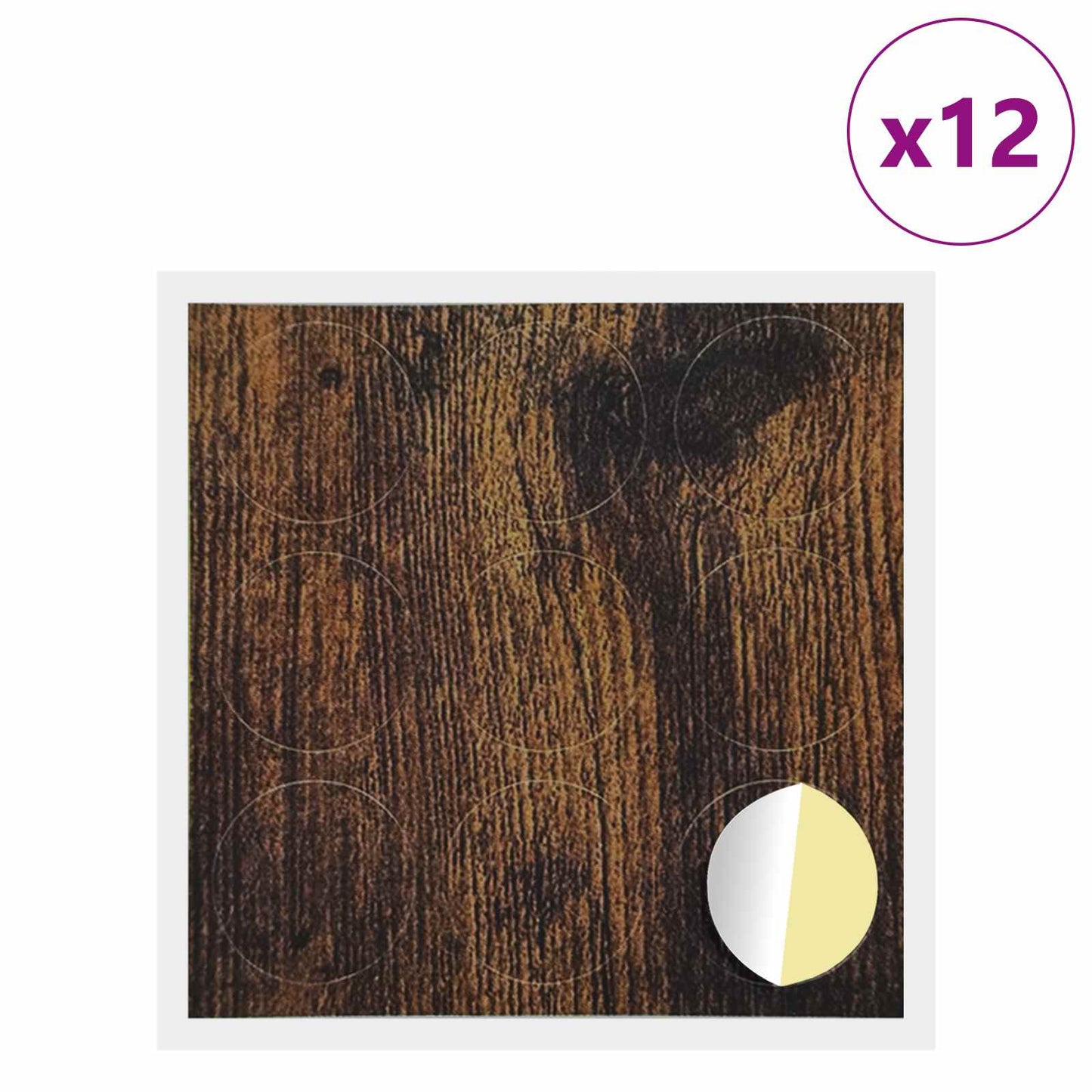 Klebende skrue deksel 12 pcs Røkt eik Ø 20 x 0,5 mm
